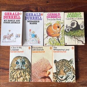 7 Gerald Durrell Durrell Lot of 7 Vintage Paperback Books (Corfu Animals Zoo)